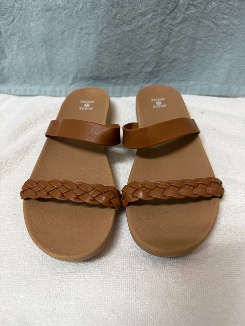 Braided Double-Strap Slide Sandals